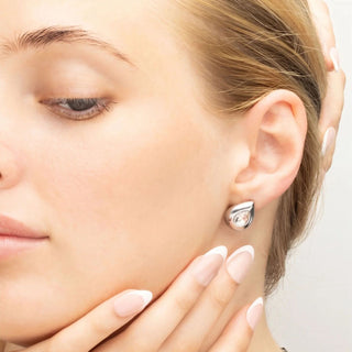 Clear Stone Tear Drop Stud Earrings