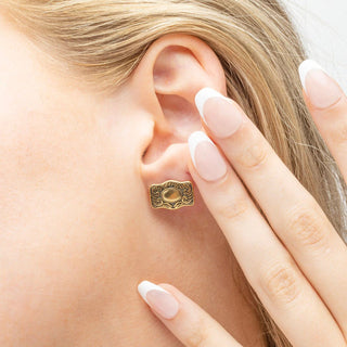 Buckle Stud Earrings -  Model