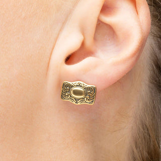 Buckle Stud Earrings - Model