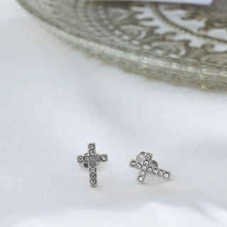 Round Stone Cross Earrings- Studio