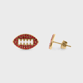 Football Stud Earrings- gold main 