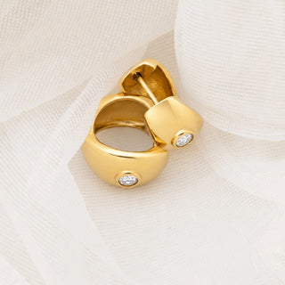 Chunky Hoop One Stone Earrings- Studio