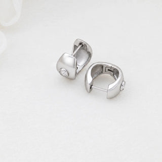 Chunky Hoop One Stone Earrings- Studio