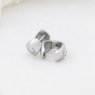 Chunky Hoop One Stone Earrings- Studio
