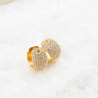 Pave Stone Huggie Earrings- Studio