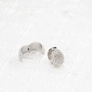 Pave Stone Huggie Earrings- Studio