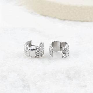 Pave Stone Huggie Earrings- Studio