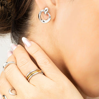 Linked Drop Earrings- Model