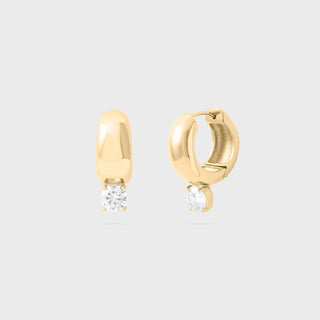 Chunky One Stone Earrings- gold main