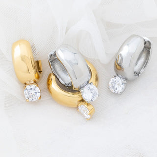 Chunky One Stone Earrings- Studio