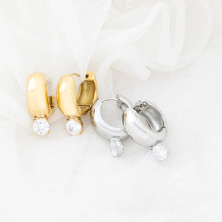 Chunky One Stone Earrings- Studio