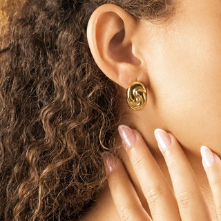 Sculptural Stud Earrings- Model