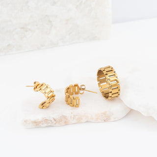 Baguette Statement Hoop Earrings- Studio