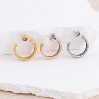 Beaded Inner Hoop Earrings- Studio