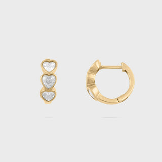 Stone Heart Huggie Earrings- Main