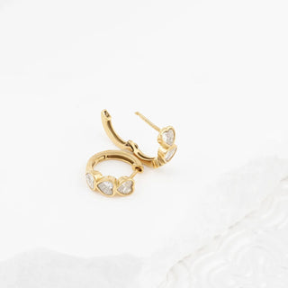 Stone Heart Huggie Earrings- Studio