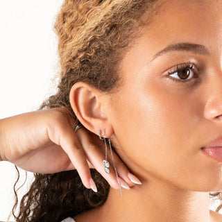 Dangle Stone Earrings- Model