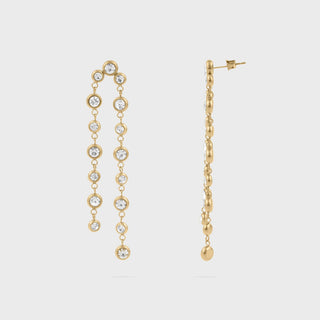 Double Stone Dangle Earrings- Main