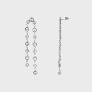 Double Stone Dangle Earrings- Main