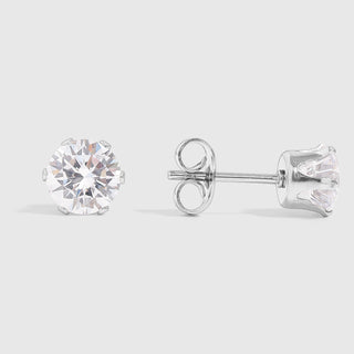Round CZ Stud Earrings