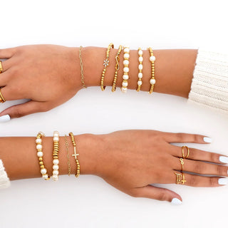 Alternating Satellite Pearl Beaded Bracelet