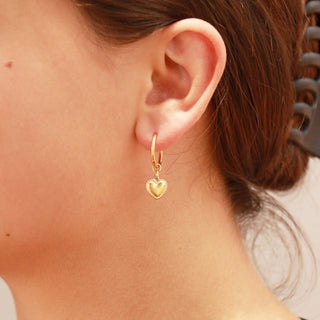 Classic Heart Huggie Hoop Earrings