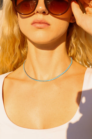 Turquoise Tennis Chain Necklace