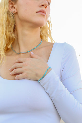 Turquoise Tennis Chain Necklace