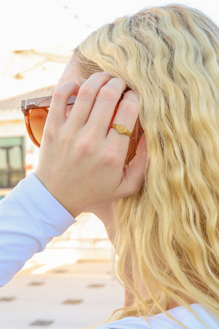 Gold Heart Signet Ring