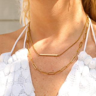 Paperclip & Bar Layered Necklace