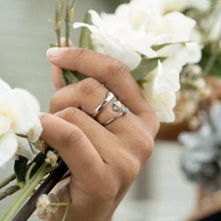Stainless Steel Birthstone Stacking Ring