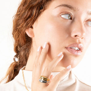 Mixed Metal Statement Ring- model 