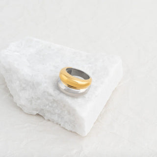 Mixed Metal Statement Ring- studio 