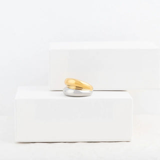 Mixed Metal Statement Ring- studio 