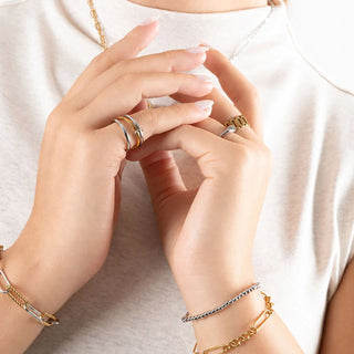 Mixed Metal Triple Intertwined Ring- model 
