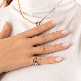Mixed Metal Triple Intertwined Ring- model 