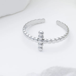 Beaded Cross Adjustable Ring - studio