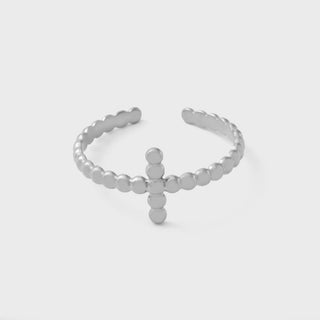 Beaded Cross Adjustable Ring - main
