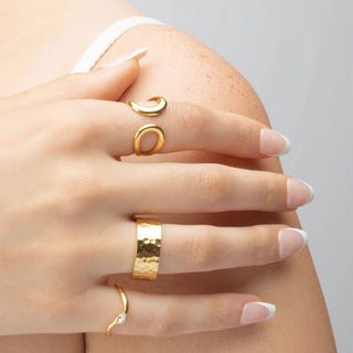 Crescent Cuff Adjustable Ring - model