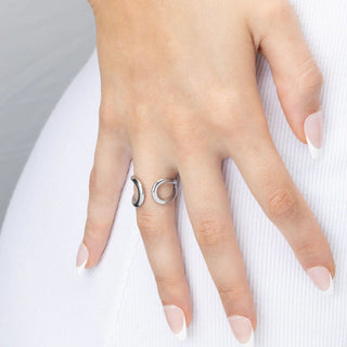 Crescent Cuff Adjustable Ring - model