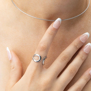 Crescent Cuff Adjustable Ring - model