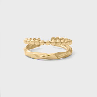 Double Beaded Adjustable Ring - main