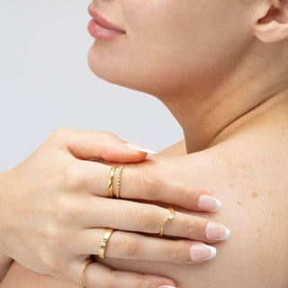 Double Beaded Adjustable Ring - model