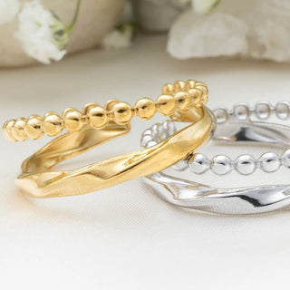 Double Beaded Adjustable Ring - studio