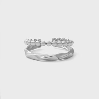 Double Beaded Adjustable Ring - main