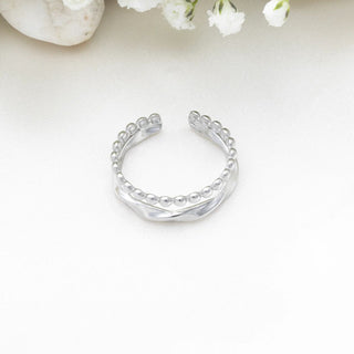 Double Beaded Adjustable Ring - studio
