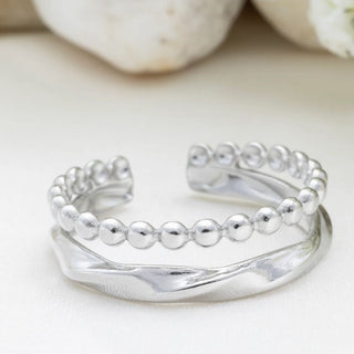 Double Beaded Adjustable Ring - studio