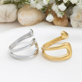 Twisted Spiral Cuff Ring- studio