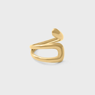 Twisted Spiral Cuff Ring- main