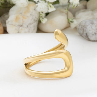 Twisted Spiral Cuff Ring- studio